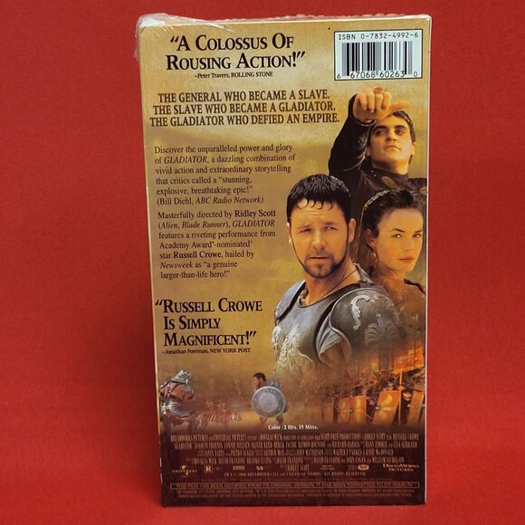 Gladiator Russell Crowe 2000 VHS New Sealed - Picture 2 of 8